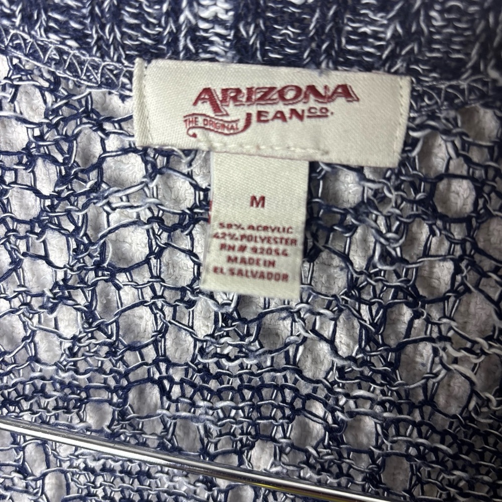 Arizona Jean Company Blue Patterned Fringe Cardigan‎ - Picture 2 of 11
